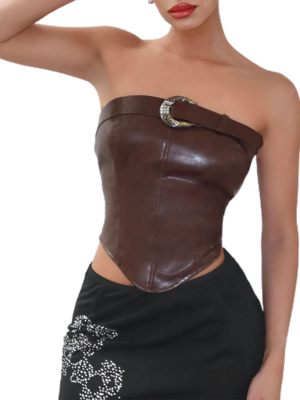 PU Leather Tube Top A8