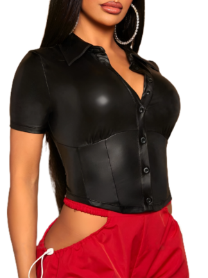 PU Leather Shirt A6